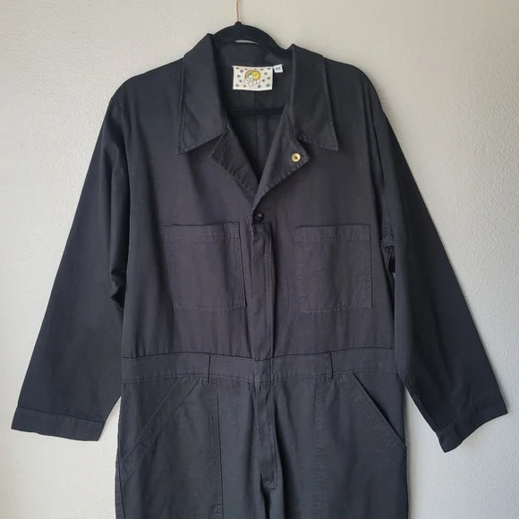 Big Bud Press Coverall Twill Long Sleeve Straight Leg Jumpsuit XLarge In Black